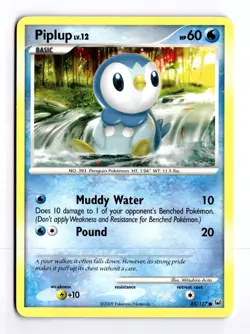 Piplup 85/127 Platinum Common Pokemon Light Play+ - Image 1