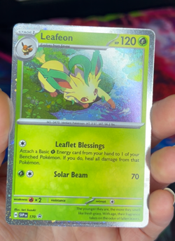 FART SWIRL 🌀 Leafeon 170 SVP Cosmos Holo Black Star Promo Pokemon NM - Image 2