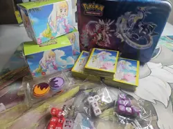 Pokemon TCG Lillie Lot - 3 Sets of Lillie Sleeves Deck Boxes With Chest & Dice - Image 1