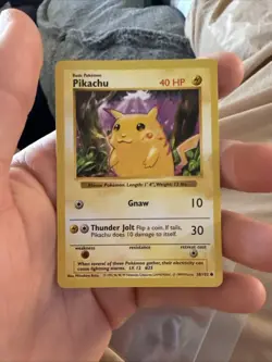 Pokemon TCG Pikachu (Red Cheeks) 058/102 Shadowless Base Set HP - Image 1