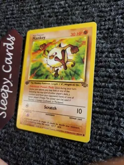 Mankey - 55/64 - 1st Edition - Vintage (Jungle) Pokemon TCG Official LP - Image 2