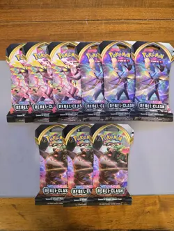 Pokemon Rebel Clash Sleeved Booster Packs X9 - Image 1