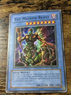 YU-GI-OH THE MASKED BEAST DL2-001 LP DUELIST LEAGUE PROMO - Image 1