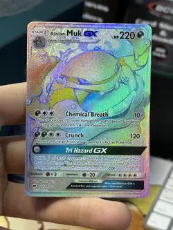 Alolan Muk GX 157/147 Burning Shadows 2017 Secret Rainbow Rare Pokemon Card TCG - Image 3