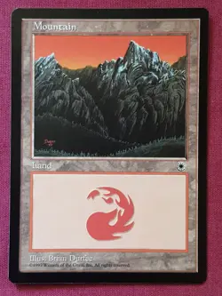 Magic The Gathering PORTAL MOUNTAIN B land card MTG - Image 1