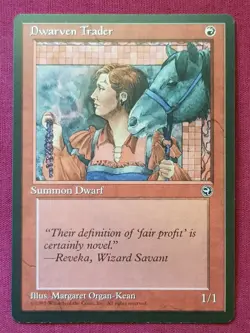 Magic The Gathering HOMELANDS DWARVEN TRADER A red card MTG - Image 1