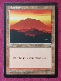 Magic The Gathering MIRAGE MOUNTAIN D land card MTG - Image 1