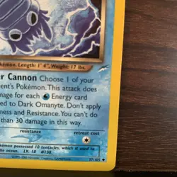 Pokemon TCG Dark Omanyte Neo Destiny Card 37/105 Unlimited NM Tomokaza Komiya - Image 5