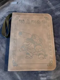 Leather Blastoise 3 Ring Pokemon Card Binder! 4 Pocket Double Sided! - Image 1