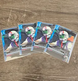 Gundam Card Game Amuro Ray (ST01-010) PLAYSET 4X FREE SHIPPING - Image 1