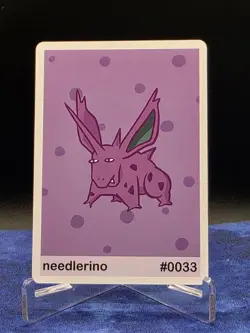 Pookiemoot Card - Needlerino #0033 - Pokemon Parody Card | Nidorino Fan Art - Image 1