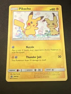 Pokemon Pikachu TCG SM162 Holo Black Star Promo Card Near Mint Condition - Image 3