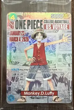 One Piece CCG Monkey.D.Luffy College Basketball US Voyage Promo Card - Image 1