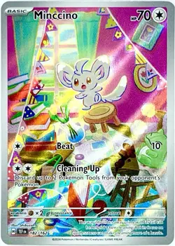 Minccino 182/162 Illustration RARE Pokemon Card TCG 2024 S&V Temporal Forces NM+ - Image 1