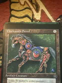 Mtg Magic Homelands Clockwork Steed Misprint Miscut Error Card - Image 2