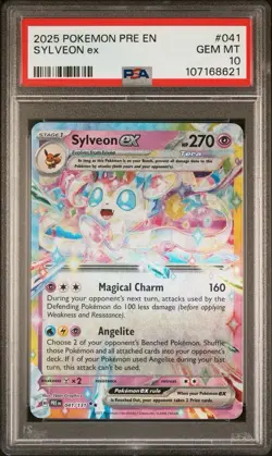 2025 Pokemon Prismatic Evolutions 041 Sylveon EX PSA 10 Card GEM MINT! Free Ship - Image 1