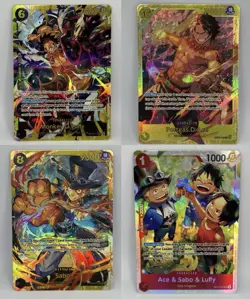Luffy Sabo Ace Card Bundle - 4 Cards - SEC & SR | One Piece TCG - Image 1