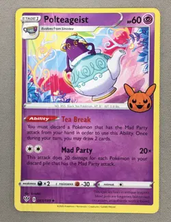 Pokemon Polteageist 2022 Halloween Trick Or Trade Crimped Error Card - Image 1