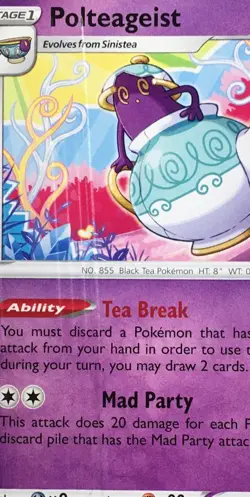 Pokemon Polteageist 2022 Halloween Trick Or Trade Crimped Error Card - Image 3