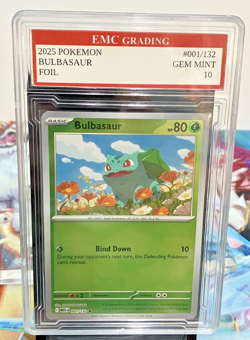 BULBASUR #001/132 FOIL Pokemon 2025 Card GRADED 10 MINT TCG CCG - Image 1