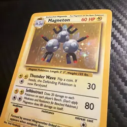 Magneton Holo Holographic Pokemon Card TCG 1999 Unlimited Base Set Rare 9/102 NM - Image 3