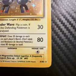 Magneton Holo Holographic Pokemon Card TCG 1999 Unlimited Base Set Rare 9/102 NM - Image 5