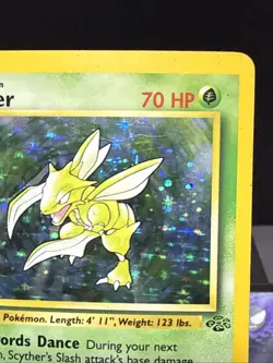 Pokemon Card Scyther 10/64 Jungle Set Holo Rare WOTC Played 2 - Image 2