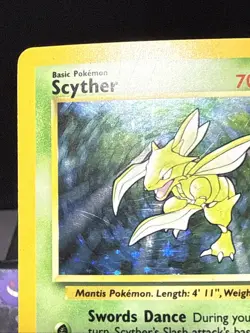 Pokemon Card Scyther 10/64 Jungle Set Holo Rare WOTC Played 2 - Image 3