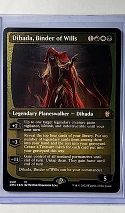 MTG Magic the Gathering DMU Thick Stock Commander Foil #49 Dihada Bind of Wills - Image 1