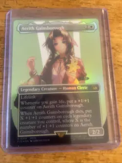 MTG Aerith Gainsborough (Borderless Foil) Final Fantasy 0374 FFVII FF7 NM - Image 1