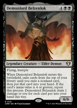 x1 Demonlord Belzenlok R MTG Commander Masters M/NM, English - Image 1