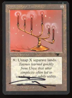 SIGNED Antiquities Candelabra of Tawnos Artist Proof ~ MTG/Magic ~ LP+ Condition - Image 1