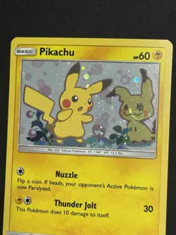 Pokemon TCG Pikachu SM162 Sun And Moon Black Star Promo Holo Card NM With Swirl - Image 2