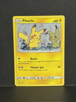 Pokemon TCG Pikachu SM162 Sun And Moon Black Star Promo Holo Card NM With Swirl - Image 3