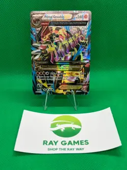 Pokemon TCG Primal Groudon EX 151/160 Primal Clash Holo Full Art Ink Dots - Image 1