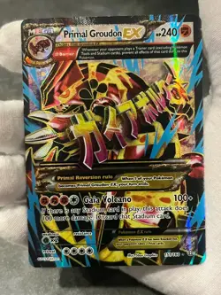 Pokemon TCG Primal Groudon EX 151/160 Primal Clash Holo Full Art Ink Dots - Image 3