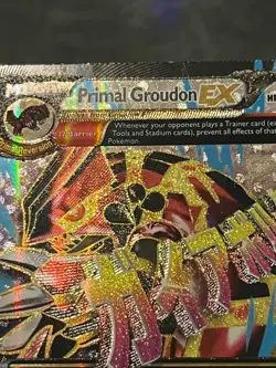 Pokemon TCG Primal Groudon EX 151/160 Primal Clash Holo Full Art Ink Dots - Image 4