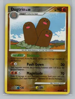 Pokemon Platinum Dugtrio Reverse Holo Rare - MP #24/127 10804 - Image 1