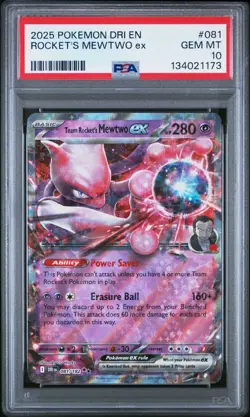Pokemon 2025 Sv10: Destined Rivals Team Rocket's Mewtwo ex 081/182 PSA 10 - Image 1