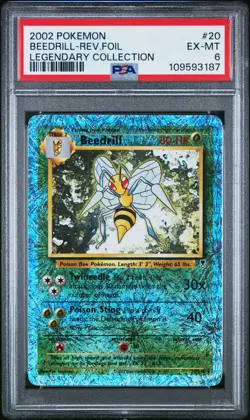 2002 POKEMON LEGENDARY COLLECTION #20 BEEDRILL-REVERSE FOIL PSA 6 - Image 1