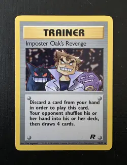 Pokemon Trainer Imposter Oak’s Revenge 76/82 Team Rocket Vintage WOTC - Image 1