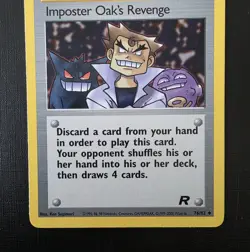 Pokemon Trainer Imposter Oak’s Revenge 76/82 Team Rocket Vintage WOTC - Image 3
