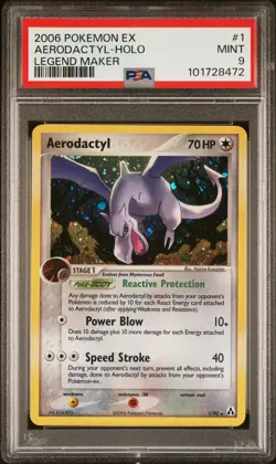 2006 POKEMON EX LEGEND MAKER AERODACTYL #1 HOLO FOIL PSA 9 MINT #101728472 - Image 1