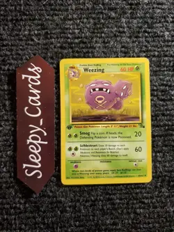 Pokemon - Fossil Set - Weezing 45/62 - 1st Edition Condition (MP) - Image 1