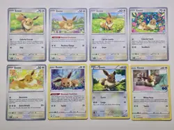 Pokemon TCG Eevee Non-Holo Lot (8x) Various Sets NM - Image 1