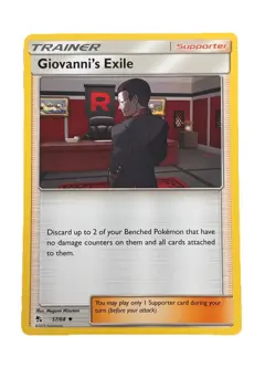New: 2019 Pokemon TCG Giovanni's Exile 57 Hidden Fates Regular Uncommon - Image 1