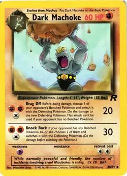 Pokemon TCG Dark Machoke 40/82 Team Rocket Regular Uncommon HP - Image 1