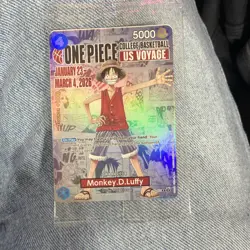 Bandai One Piece Card Game Monkey D. Luffy US Voyage Holo Promo P-055 - Image 1