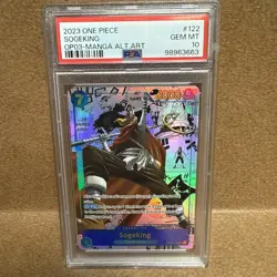 2023 ONE PIECE OP03-PILLARS OF STRENGTH MANGA ALTERNATE ART #122 SOGEKING PSA 10 - Image 1