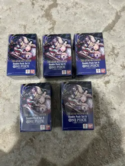 One Piece The Azure Sea's Seven Sleeved Booster Double Pack Set 9 OP-14 x5 packs - Image 1
